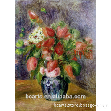 Classical colorful flowers vase holder art painting